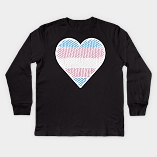 Trans - Lgbt Pride Heart Kids Long Sleeve T-Shirt